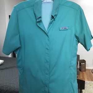 Columbia PFG Teal Fitted Women's Fishing Shirt